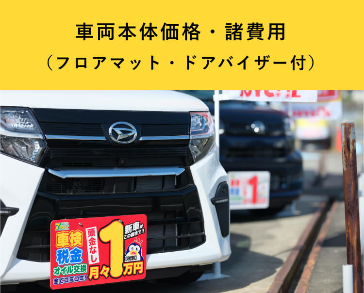 車両本体価格・諸費用（フロアマット・ドアバイザー付）